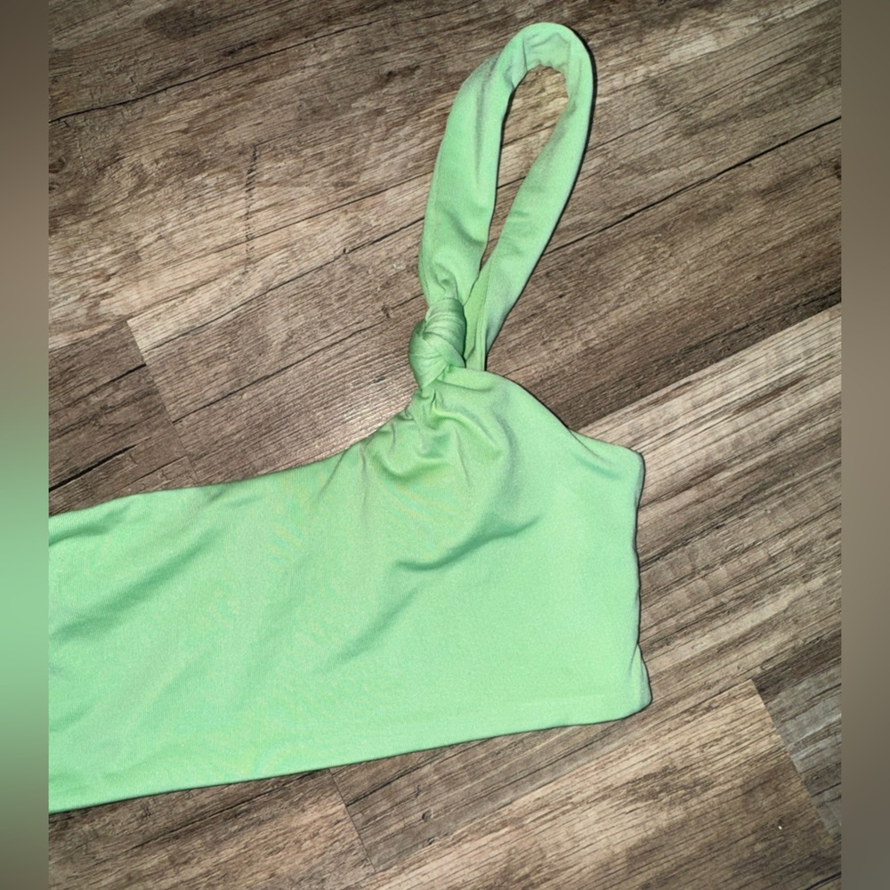 Lime Green One-Shoulder thong Oh-Polly Swimsuit - Picture 4 of 5